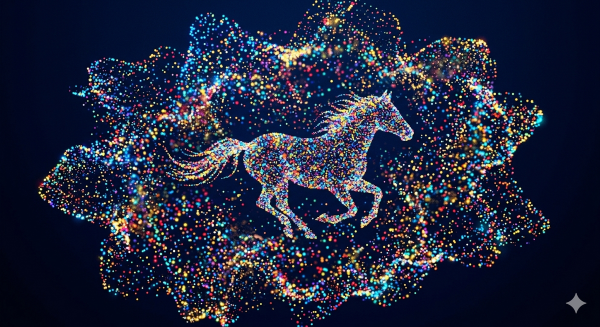 IIPR — horse emerging from a cloud of data points